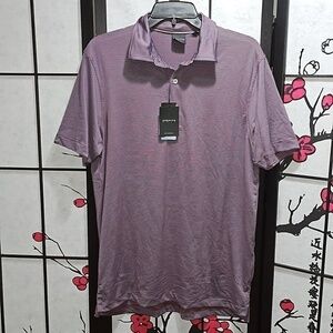 Dunning Purple Striped Golf‎ Polo Shirt Size Small New